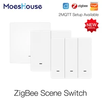 moeshouse tuya zigbee wireless 9 scene switch push button battery powered transmitter smart life app automation 123 gang