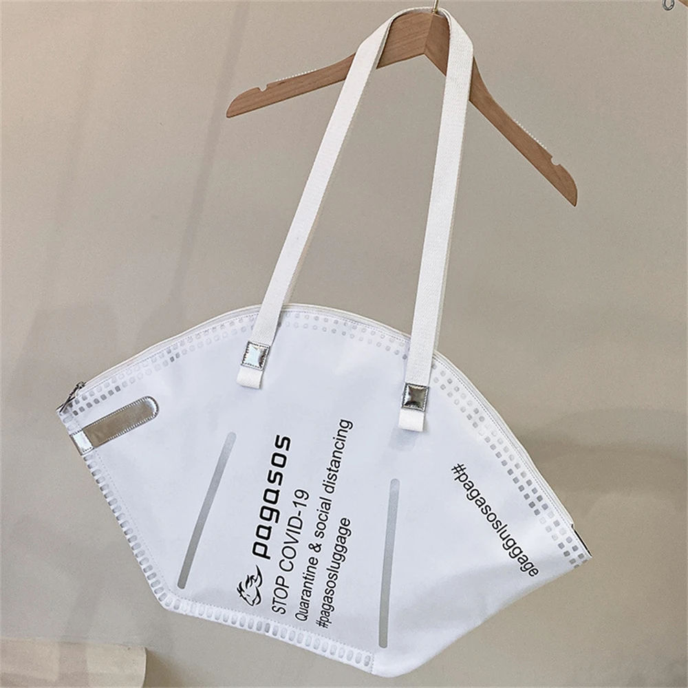 

Large Capacity Handbags Casual Women Canvas Tote Bag Creative Hobos Mask Shoulder Bags Female Fashion Trendy Ladies Shopper Bags