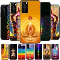 the mandala chakra insist yoga phone case for huawei p40 p30 p20 10 9 8 lite e pro plus black etui coque painting hoesjes comic