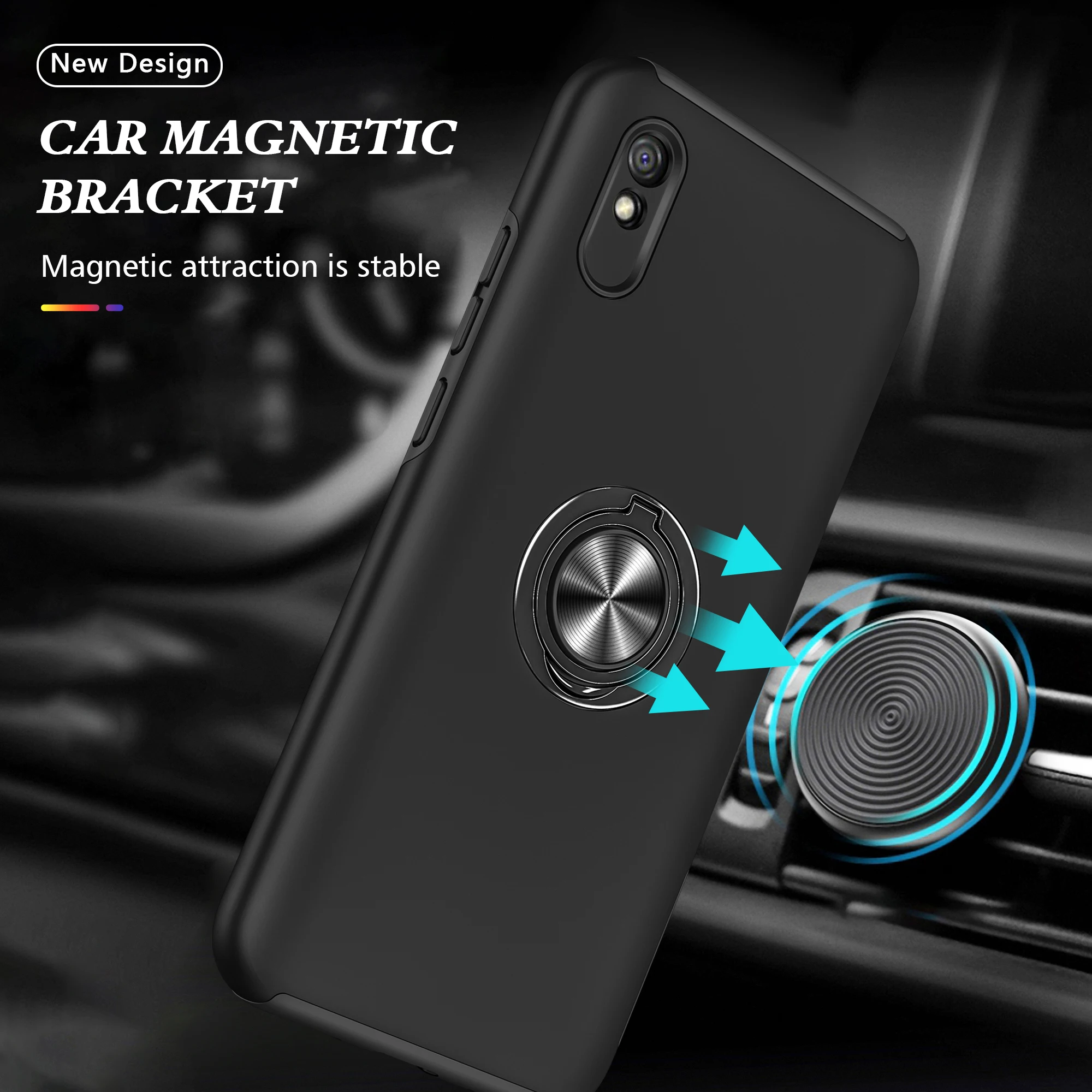 

Magnetic Car Ring Holder Phone Case for iPhone 12 8 7 Plus XR 11 12 Pro XS MAX Silicone Quakeproof Protect Phone Cover