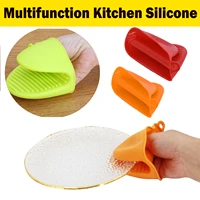 2pcs silicone baking oven mitts microwave glove insulation non stick anti slip scalding grips bowl pot clips kitchen gadget home