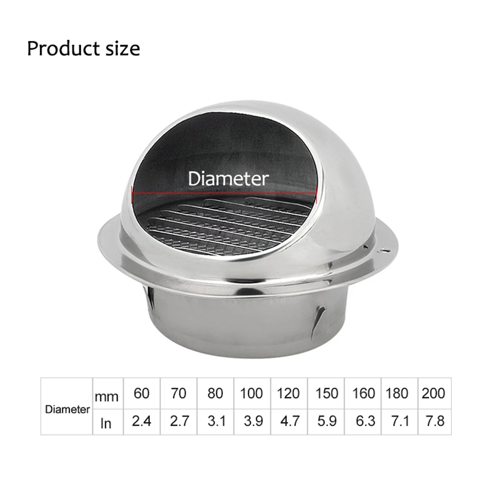 60-120 мм из нержавеющей стали настенный потолочное вентиляционное отверстие