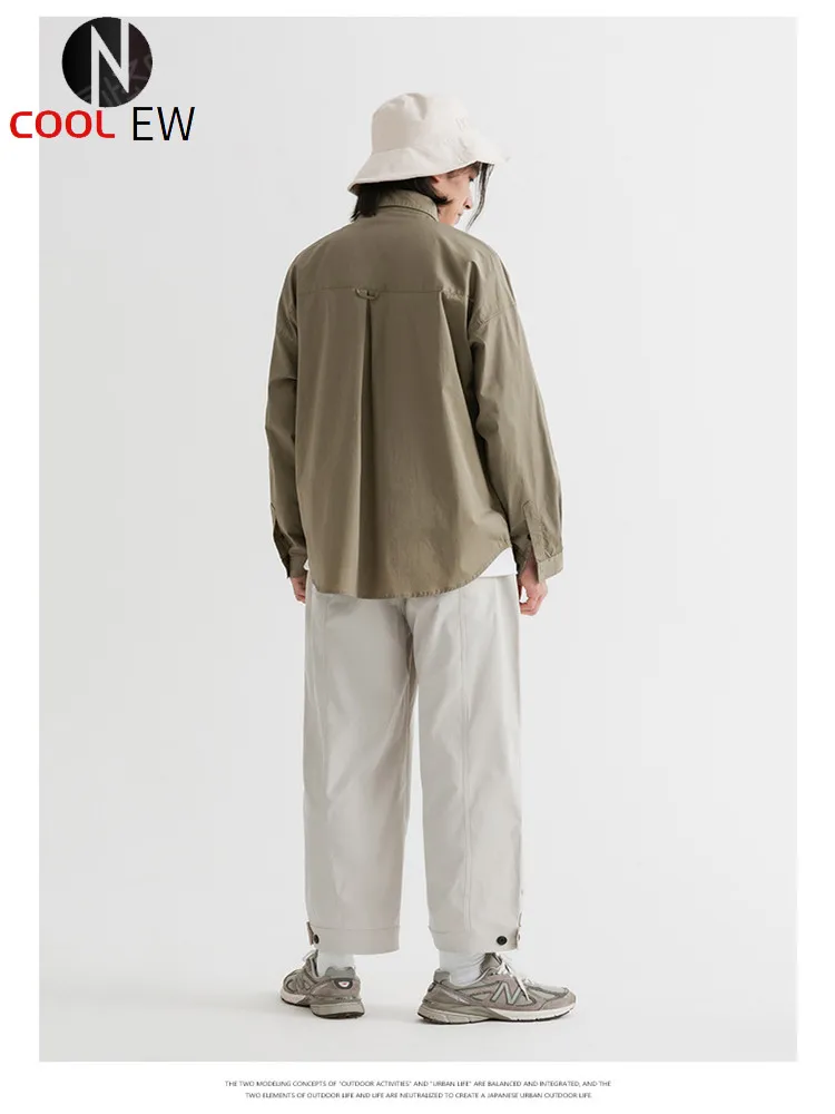 

Новинка осени 2022, простой стиль, индивидуальные однотонные хлопковые прямые свободные мужские повседневные брюки