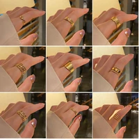 new pattern simple and creative adjustable titanium steel ring womens fashion various styles trendy lovely jewelry ornaments