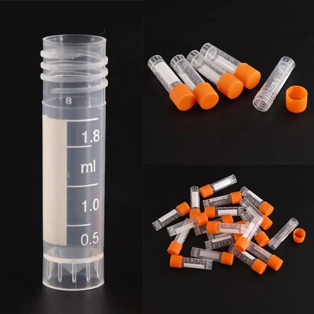 

1.8/2ml Screw-top Flat-bottom Cold Laboratory Analysis Freezing Tube Centrifuge Tube Volumetric Flask Bottle With Screw Cap