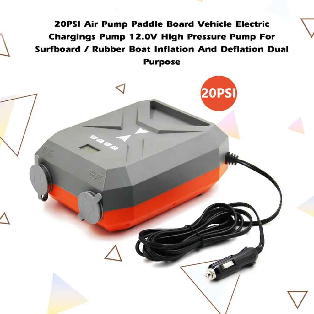 

20PSI Air Pump Paddle Board Vehicle Electric Chargings Pump 12.0V High Pressure Pump For Surfboard Boat Inflation Deflation