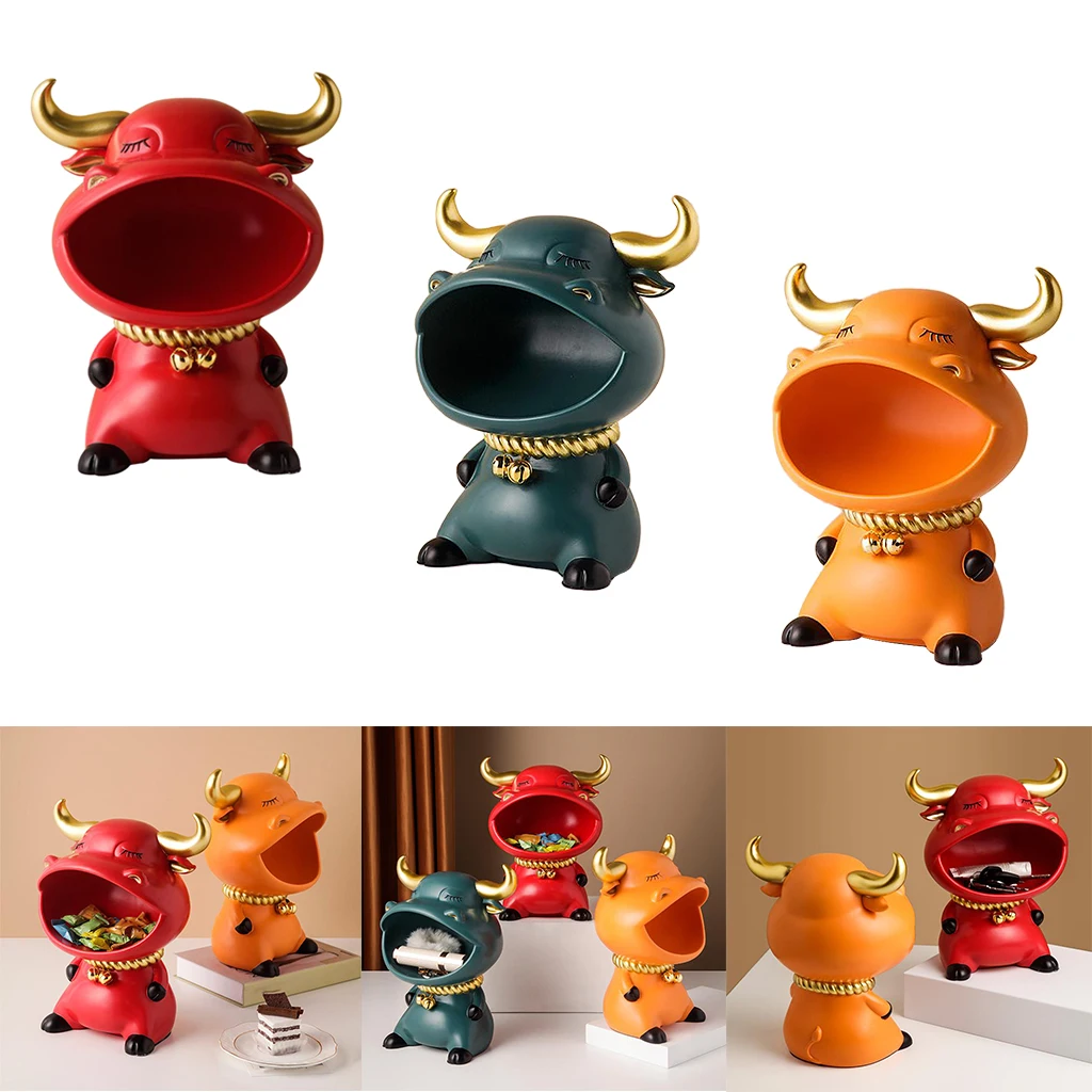 

Bull Statue Storage Cellphone Home Desktop Decor Housewarming Gift