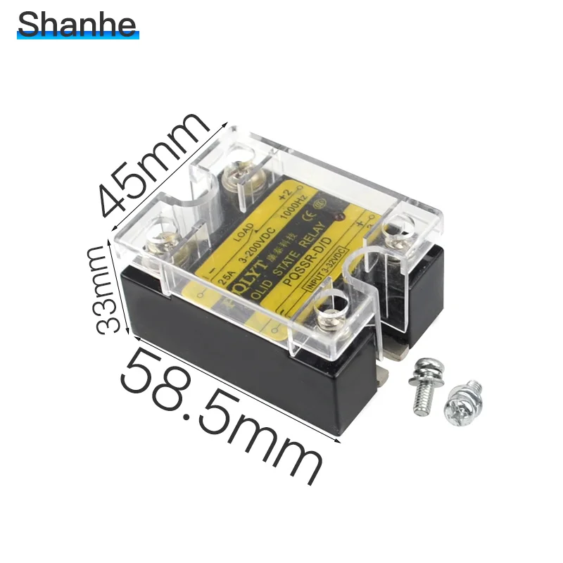 PQLYT твердотельные реле SSR 25DD вход 3 32VDC выход 200VDC 10A 40A 60A|solid state relay|state relaysolid |