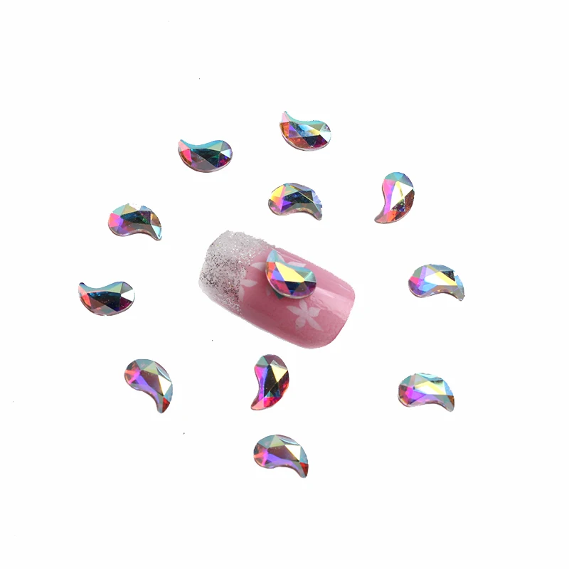 New Arrive 30pcs Comma Nail Rhinestones Crystals Flatback Glass Stones Manicure Art Deco Charms Gem Jewelry Accessories | Дом и сад