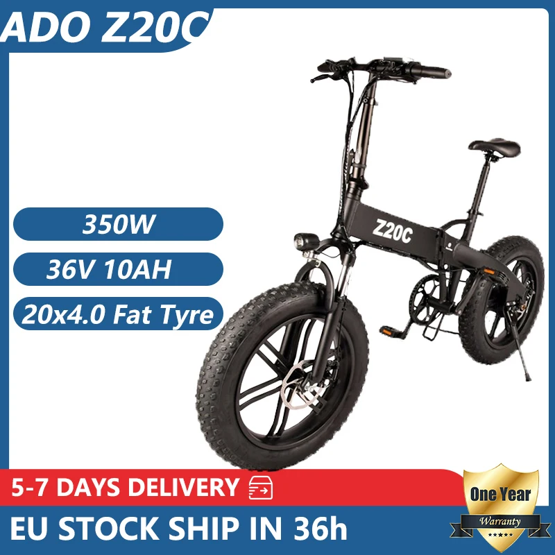 

ADO Electric Bike 350W Z20C 20 Inches Fat Tire ebike Brushless Motor Foldable Electric Bicycle 36V10Ah Lithium Ion Battery Ebike