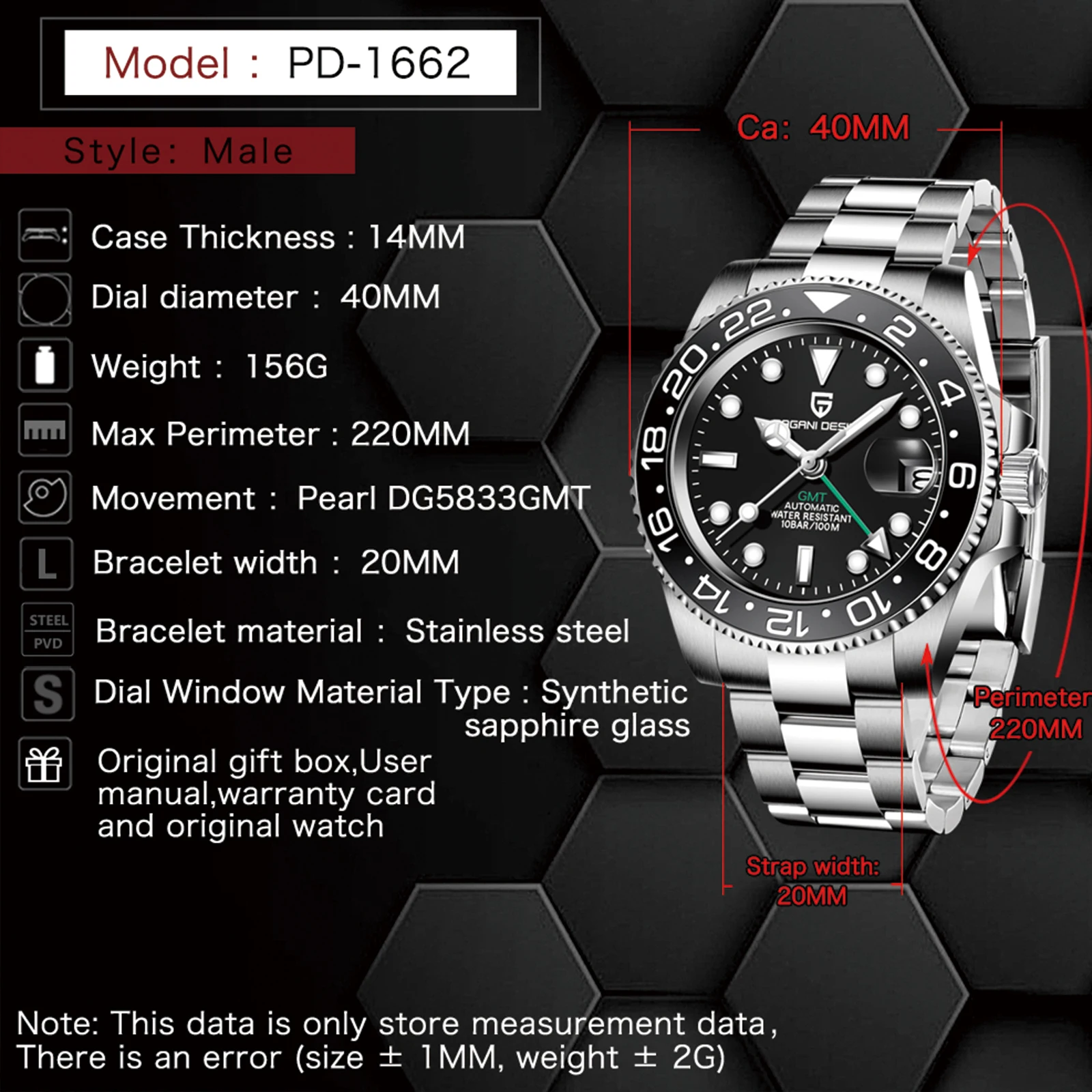 

PAGANI Design Men's Watches Top Brand Luxury Wristwatches Men's Automatic Mechanical Watches Diving Sports Sapphire Glass Lens