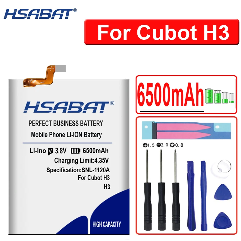 Аккумулятор HSABAT 6500 мАч для CUBOT MANITO/X6/NOTE S/Note Plus/Rainbow/P9/MAGIC/X15/R11/X18/H3/Dinosaur/MAX/S208 A
