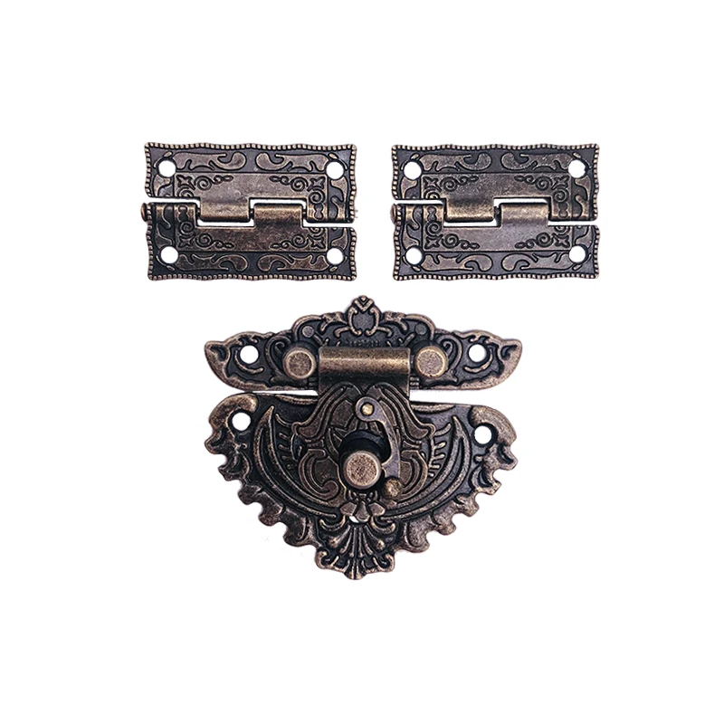 Винтажная защелка в форме сердца застежка 2 шт. петли для шкафа с цветочным