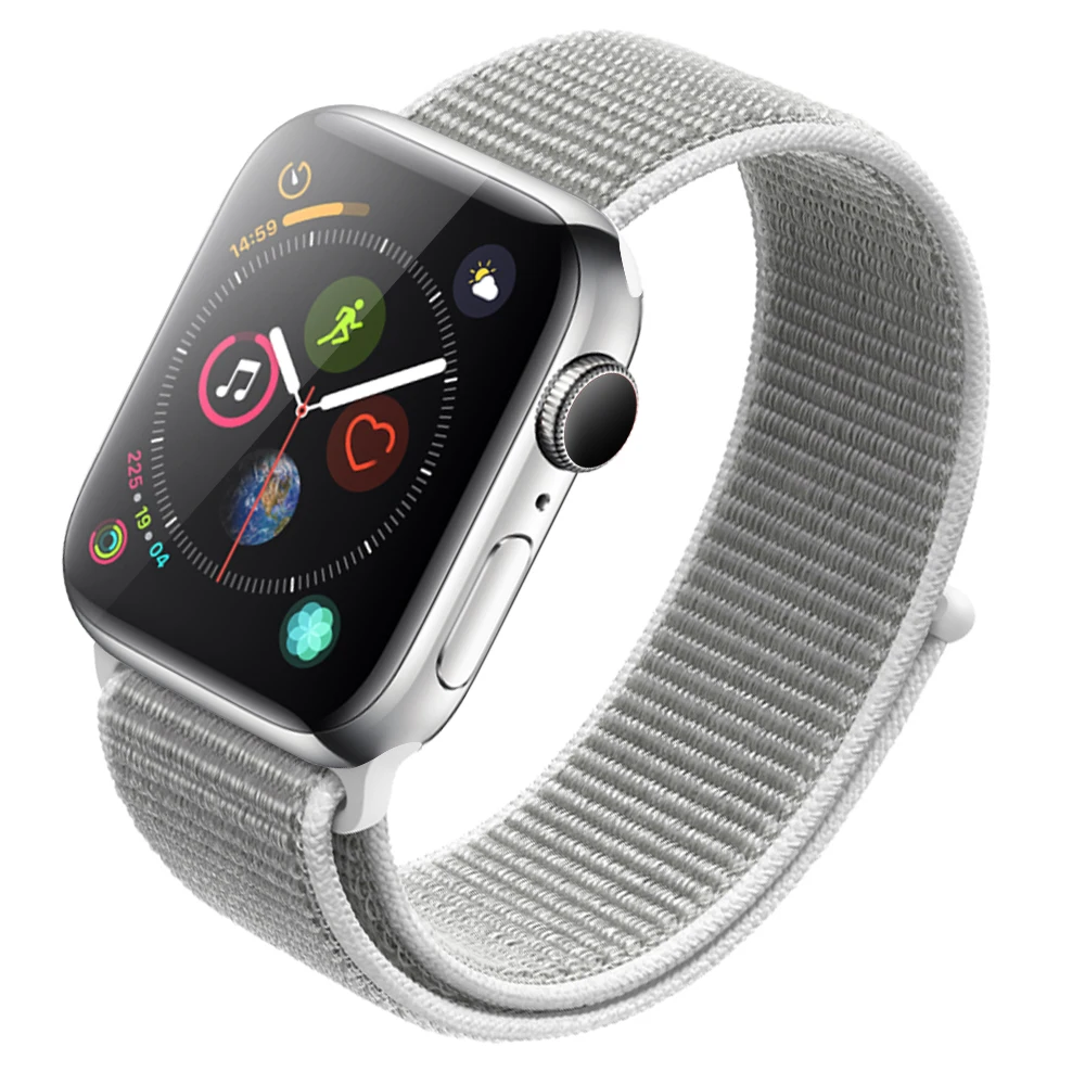 Нейлоновый ремешок для часов для Apple Watch Series 3 2 1 38 мм 42 мм мягкая дышащая Замена Спортивная петля для Iwatch Series 4 5 44 мм 40 мм