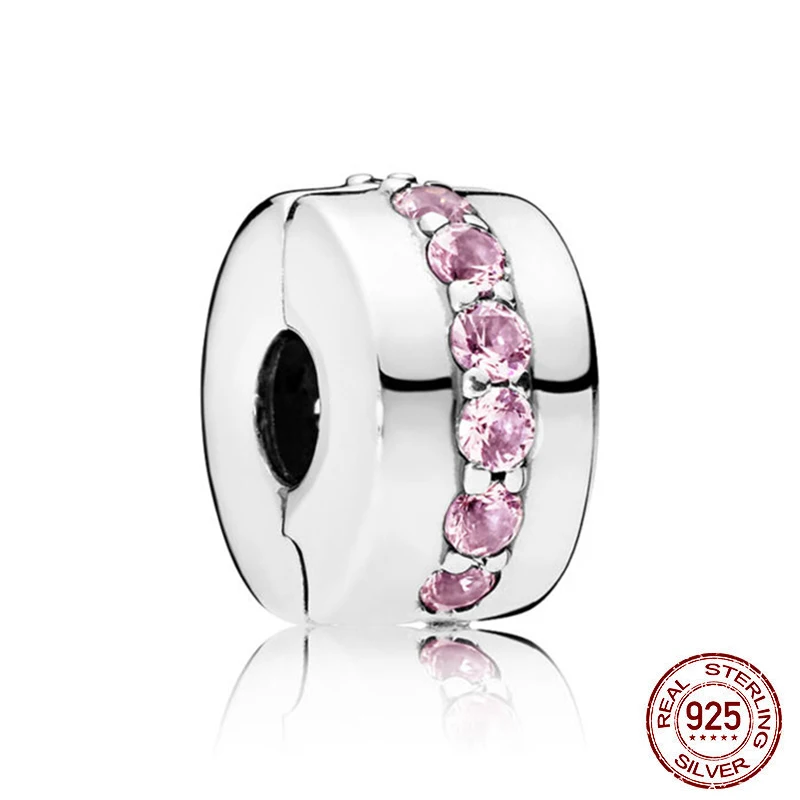 Зажим Горячая Распродажа пробы из серебра 925 с фианитом любовь сердце звезды для