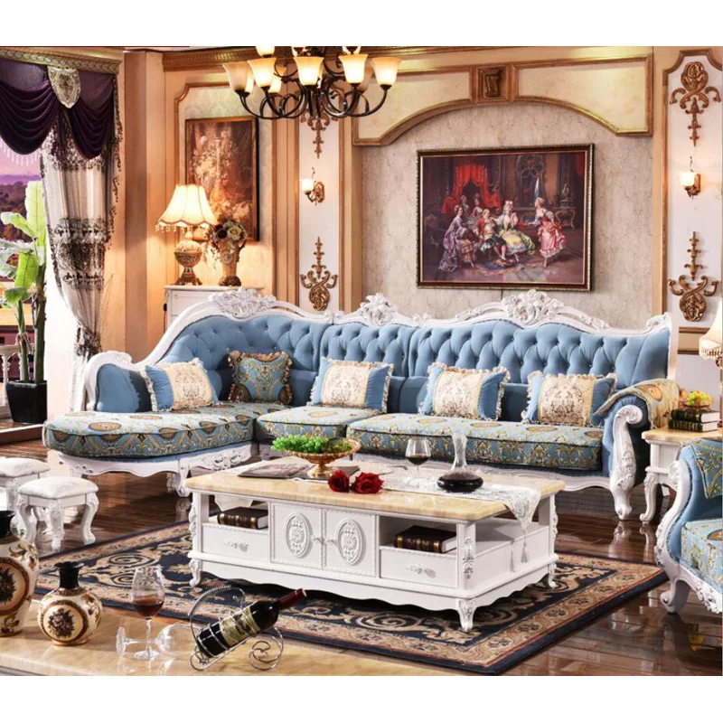 high quality European antique living room sofa furniture genuine leather set xhs0010 | Мебель