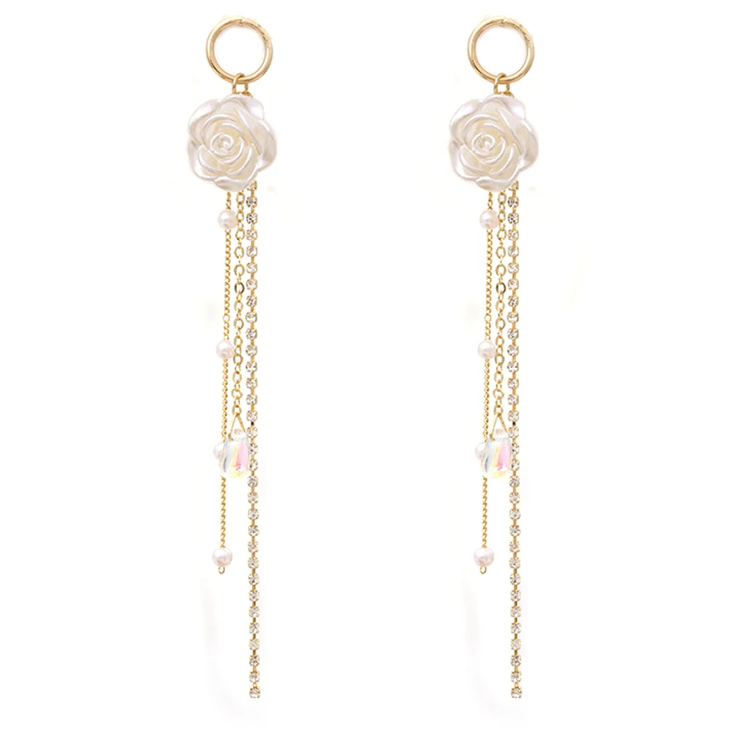 

Vintage Women Rose Drop Earrings Bar Long Thread Tassel Drop Earrings For Women Geometric Fashion Jewelry 2020 New
