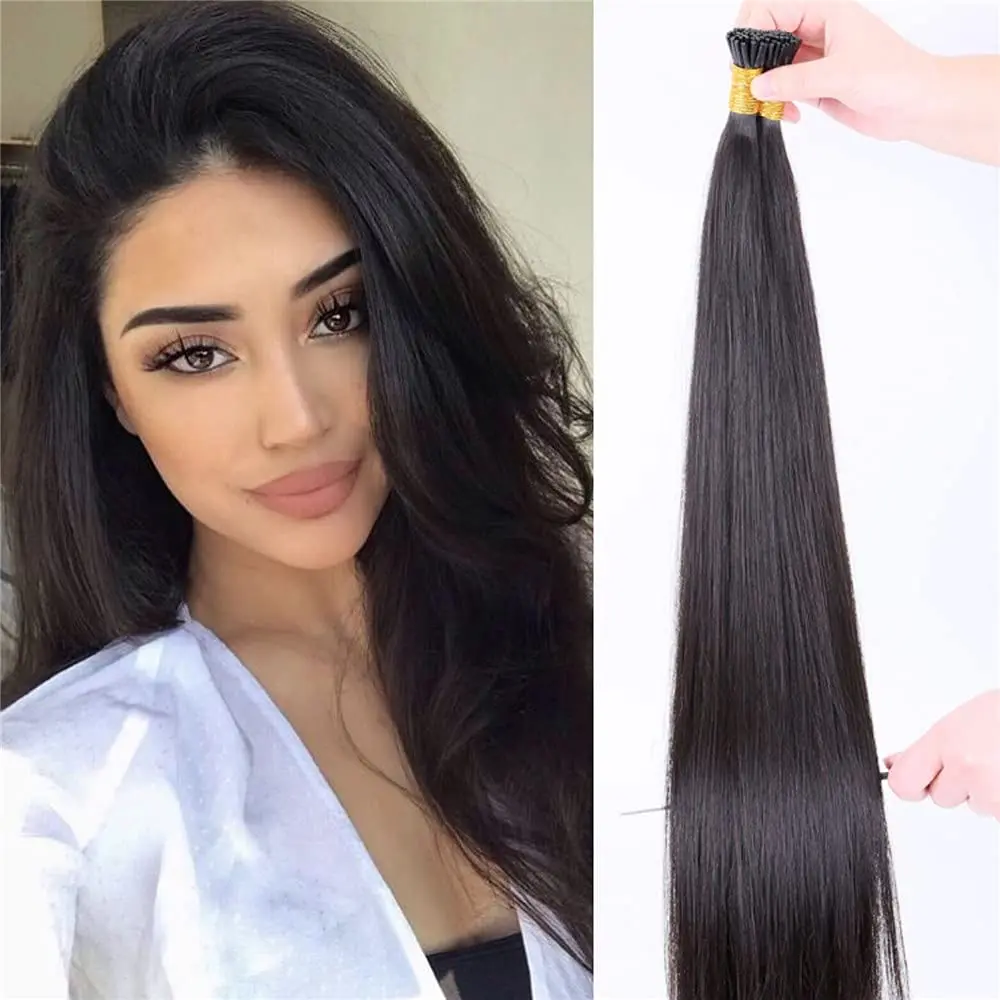 

Silky Straight I Tip Human Hair Extension Pre Bonded Brazilian Remy Stick I Tip Hair Long Microlinks Hair 100g 100strands