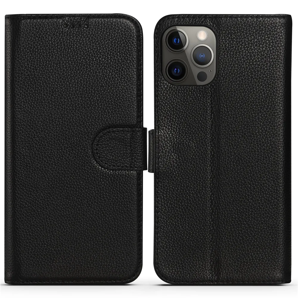 

Genuine Leather Phone Wallet Case For iPhone 12 Pro Max Case Shockproof Full Cover Soft TPU Funda For iPhone 12 Pro Case Coque