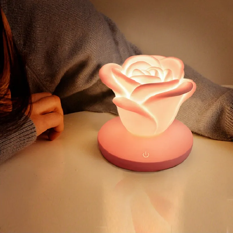 USB зарядка романтическая роза Ночник светильник Led сенсорный переключатель
