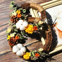 diy rattan wreath kit pine branches berries cones flowers for christmas wreath supplies home door party decorations garland 25cm