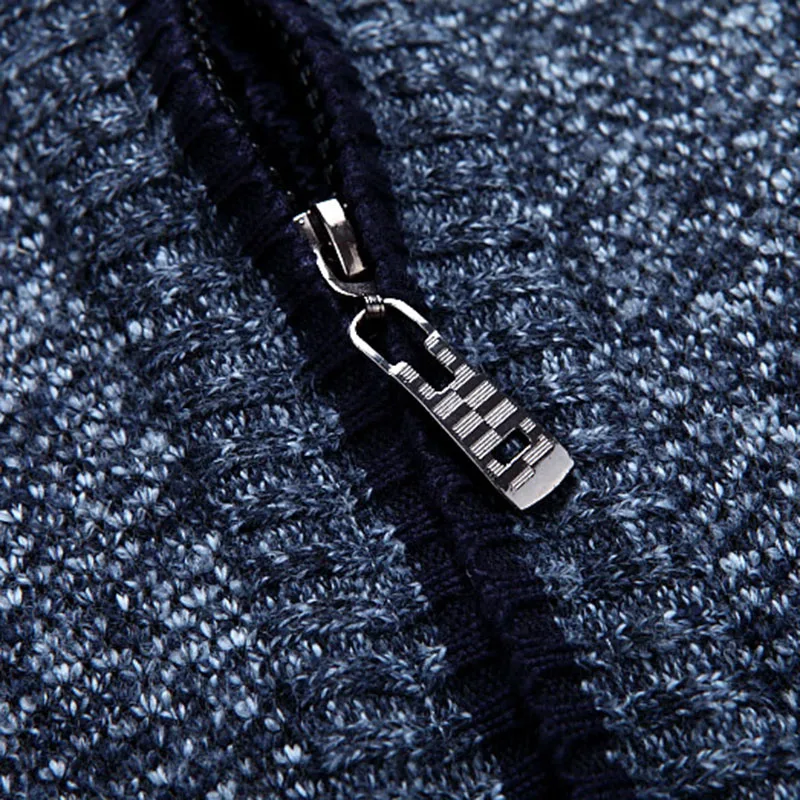 

Plus Size Thicken Knitwear Sweater Mens Zipper Winter Outwear Fashion Casual Warm Coat Cardigan 2019 New J55