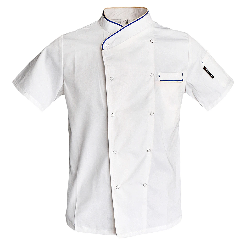 Мужская женская униформа для шеф повара двубортное пальто с коротким рукавом| |