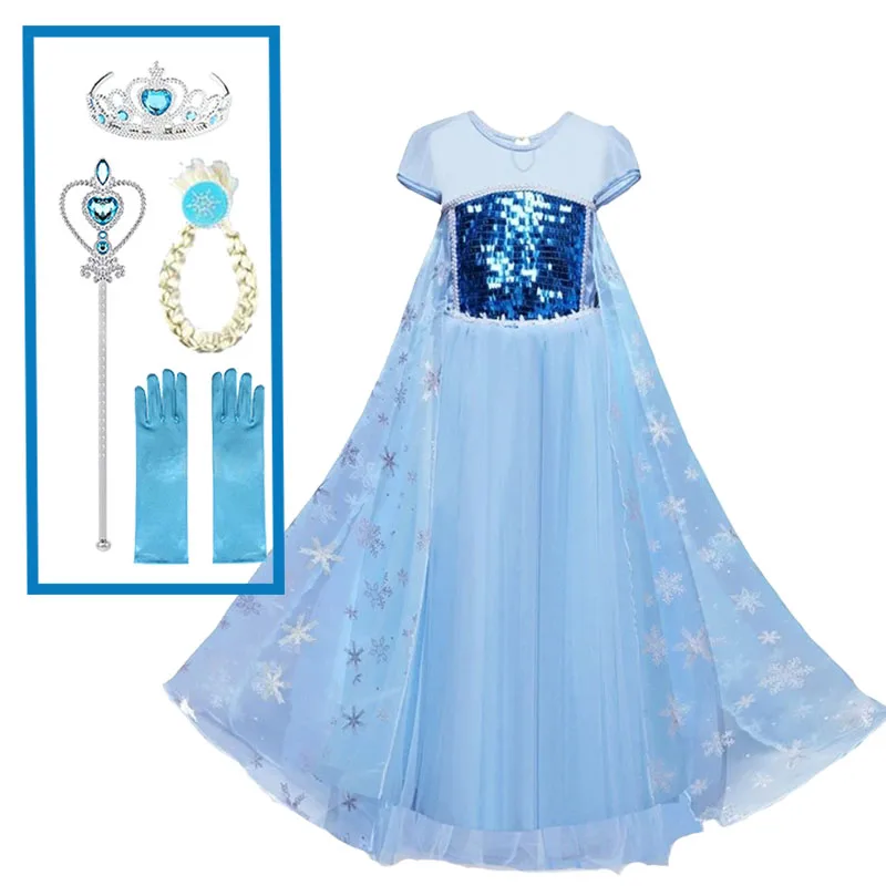 

Girls Dress Clothing Snow Queen Princess Dress Fancy Elsa Dress Anna Kids Children's Costumes Birthday Party Vestidos Rapunzel
