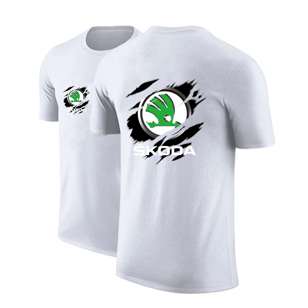Футболка мужская с принтом Skoda модная Повседневная стильная удобная дышащая