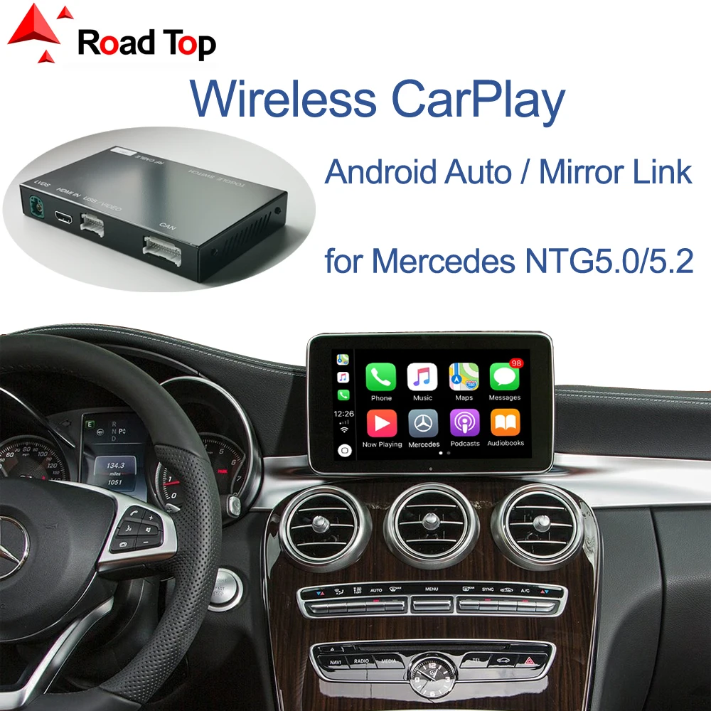 Беспроводной CarPlay для Mercedes Benz C Class W205 и GLC 2015 2018 с функциями Android Auto Mirror Link