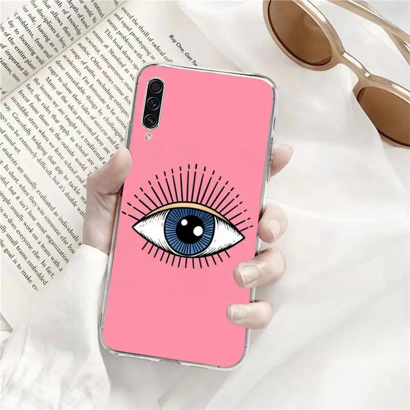 

Lucky Eye Blue Evil Eye Phone Case Transparent for Samsung s9 s10 s20 Huawei honor P20 P30 P40 xiaomi note mi 8 9 pro lite plus