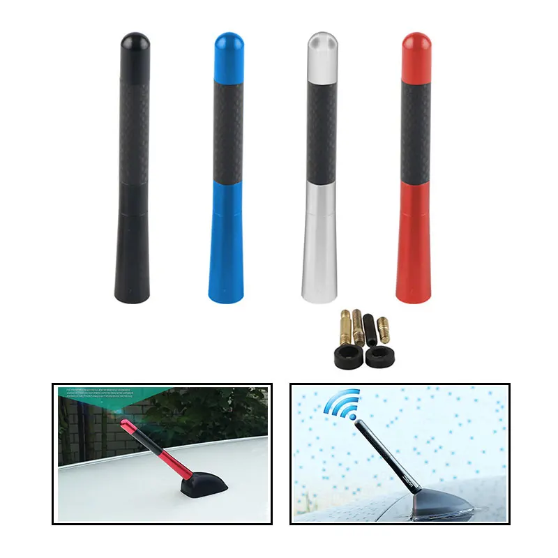 

12cm Universal Car Roof Mast Whip Stereo FM/AM Signal Antenna Carbon Fiber Short Radio Antenna