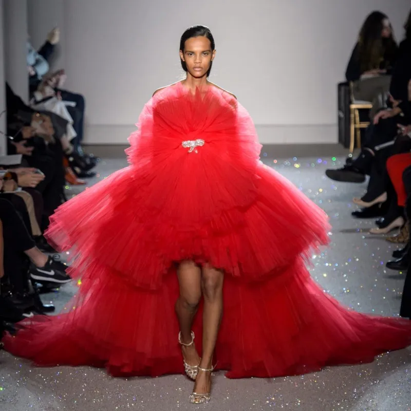 Красное Тюлевое платье для выпускного вечера шлейф со складками на заказ; длинное вечернее платье высокого качества модное вечернее платье без Плеч платья abiye robe de soiree