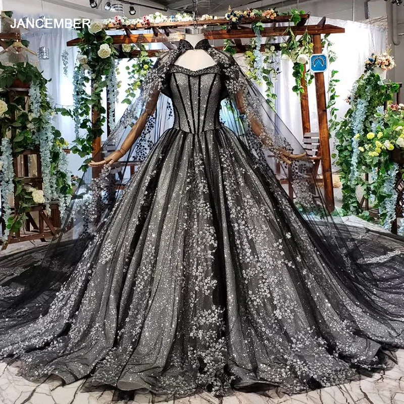 HTL571 черные торжественные платья с накидкой кружевные аппликации вечерние