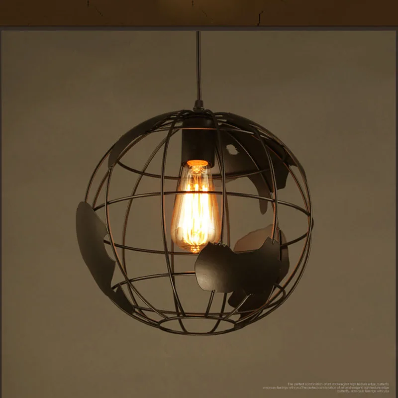 Креативные заземляющие люстры в стиле ретро Лофт железный шар подвесной