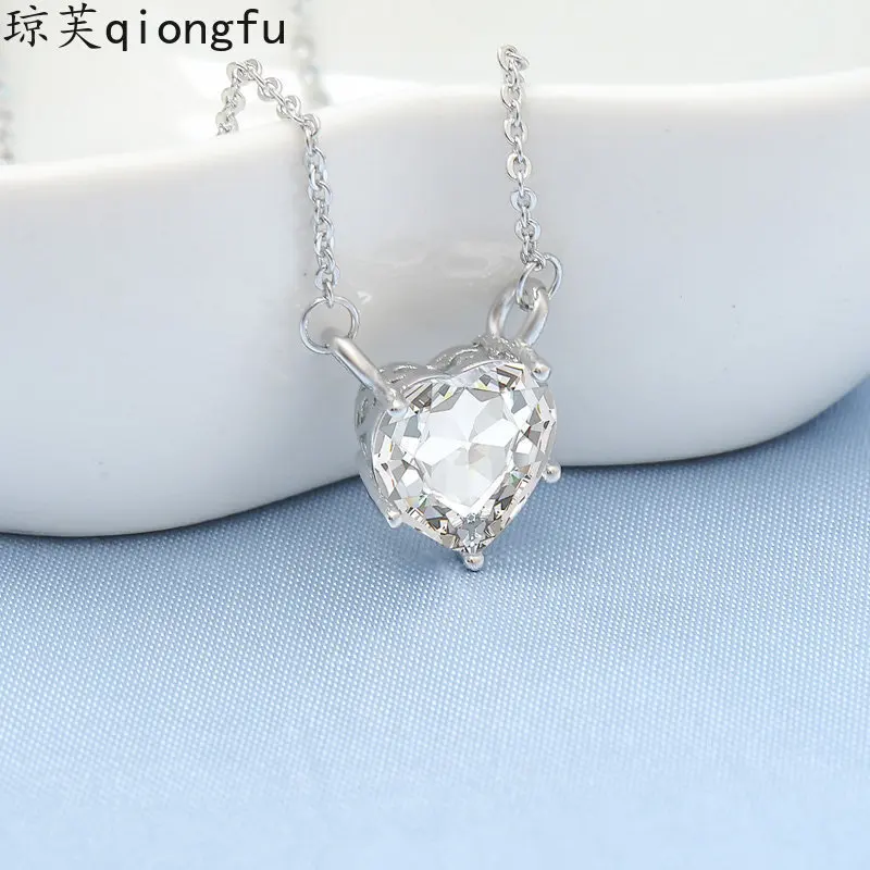 

new 2021 personalized Fashionable and personalized heart-shaped necklace for goddess of love Copper Alloy Cubic Zirconia