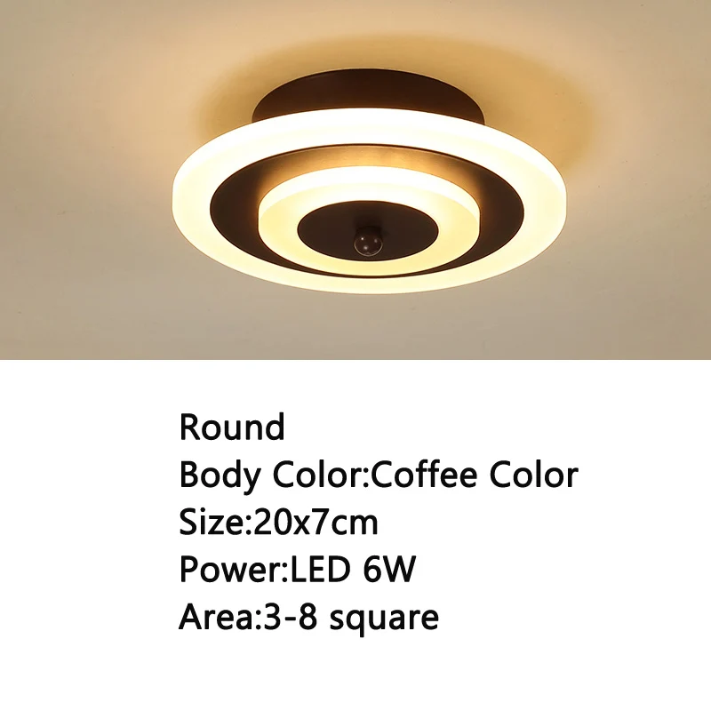 Round Coffee Новая акриловая квадратная лампа, люстры для гостиной, спальни, дома, AC85-265V, современная светодиодная люстра - Цвет абажура: Round Coffee