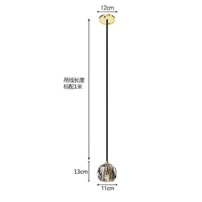 

G9 Copper Crystal Ball Chandelier Three Heads Restaurant Bar Stairs Bedside Small Chandelier Pendant Lights Room Decor