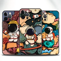 quakeproof case for apple iphone 13 12 mini 11 pro 7 xr x 6 6s xs max 5 5s 8 plus se soft lovely cartoon astronaut phone cover