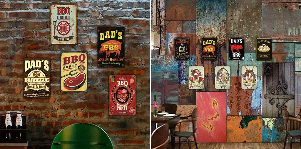 

LWLYCH Retro Poster Iron Paintings Man Cave Salon Tavern Restaurant Metal Tin Signs Pub Bar Fast Food Shop Wall Decor 20x30cm