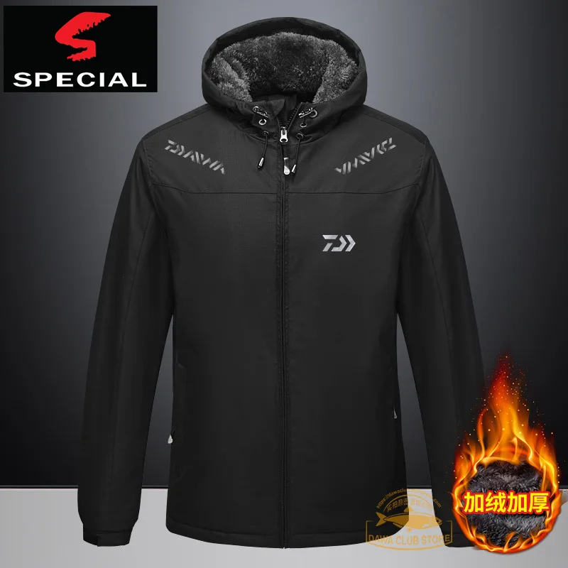 

Daiwa Men's Outdoor Fishing Hygroscopic Sweat Wind Sports Blazer Outdoor Waterproof Fishing Jacket with Fleece and UV Protection