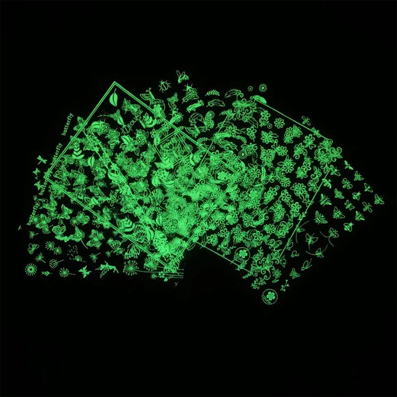 

New Product Small Flower Leaf Butterfly Self-adhesive Self-adhesive Luminous Sea Skin Luminous Fluorescent Nail Sticker