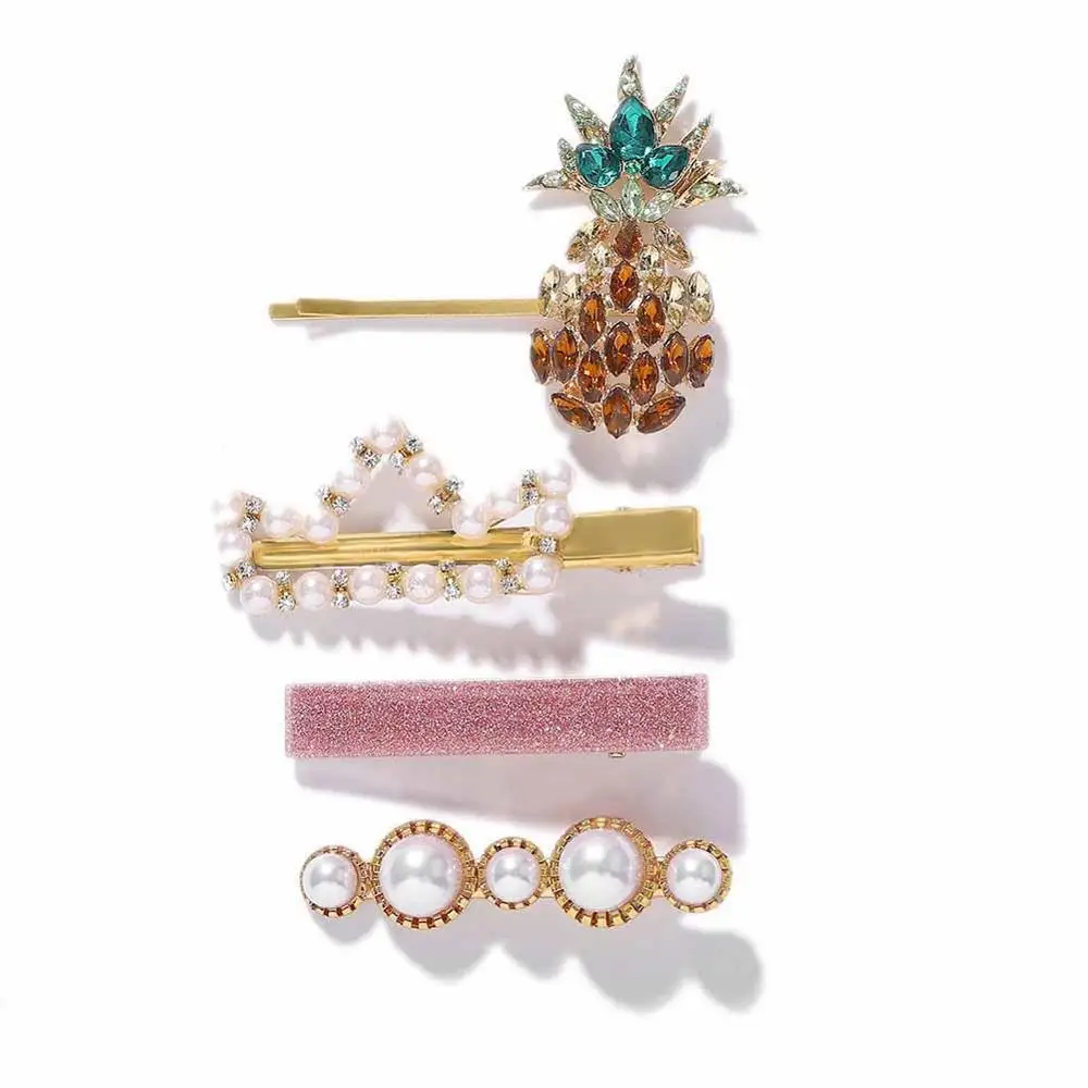 Best lady Trendy Hair Pins Sets For Women Wedding Korean Simulated Pearls Girls Party Bohemian Headwear Gifts Hair Accessories - Цвет: 30