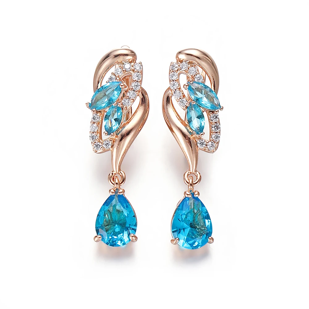 

Harong Small Round Drop Earrings Cubic Zirconia Gold Color Blue Pink Crystal Earring Punk Jewelry Party Accessories Women Gift