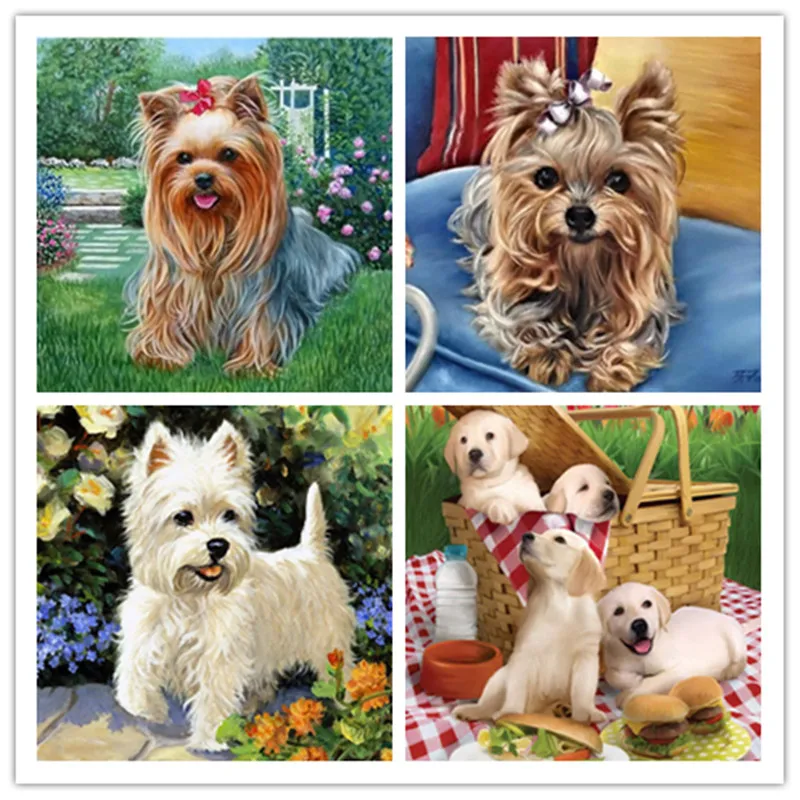 DIY Алмазная картина животное собака 5D Вышивка бисером крестиком сверление