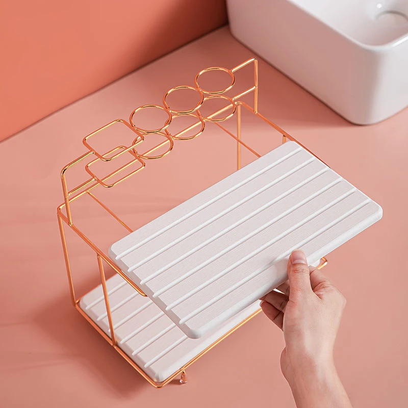 bathroom diatomite storage rack electric toothbrush holder with quick dry diatomaceous mat cosmetic stand tray bath organizer free global shipping