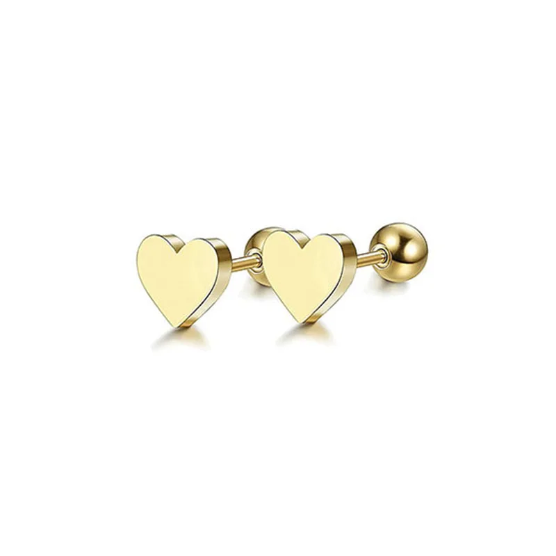 

1pair 6mmFashion Stainless Steel Stud Earring Love Round Earring For Women Men Colorful Rock Jewelr Helix Ear Bone Nail