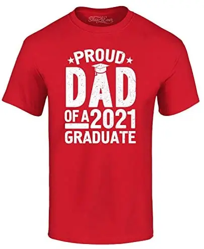 

2021 Summer Men's T-shirt Proud Dad of Graduate Printed Pattern Street Hip Hop Short Sleeve Cotton O-Neck High Quality T-shirt