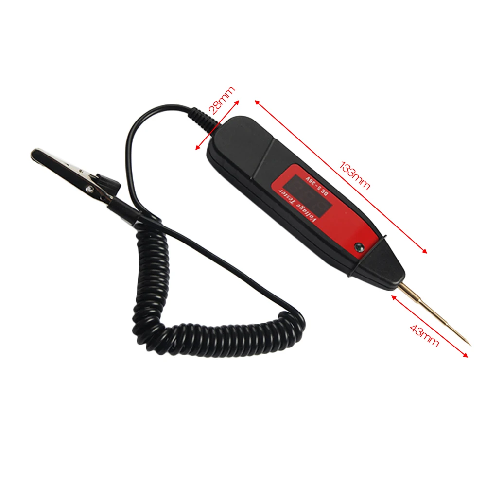 AUniversal Car Digital LCD Electric 5-36V Voltage Test Pen Probe Detector Tester LED Light Automotive Diagnostic Tool | Автомобили и