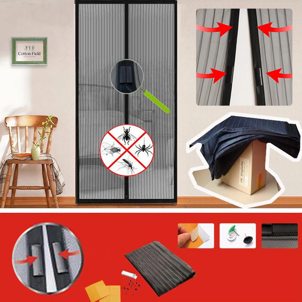 

Magnetic Mosquito Net For Doors Anti Mosquito Insect Bug Fly Window Screen Curtains Mesh Automatic Closing Door Screen Curtains